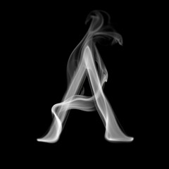 Letter A Elegant Smoke Letter Overlays in JPG Format for Creative Designs and Visual Effects with Ethereal Mood and High Resolution Transparency