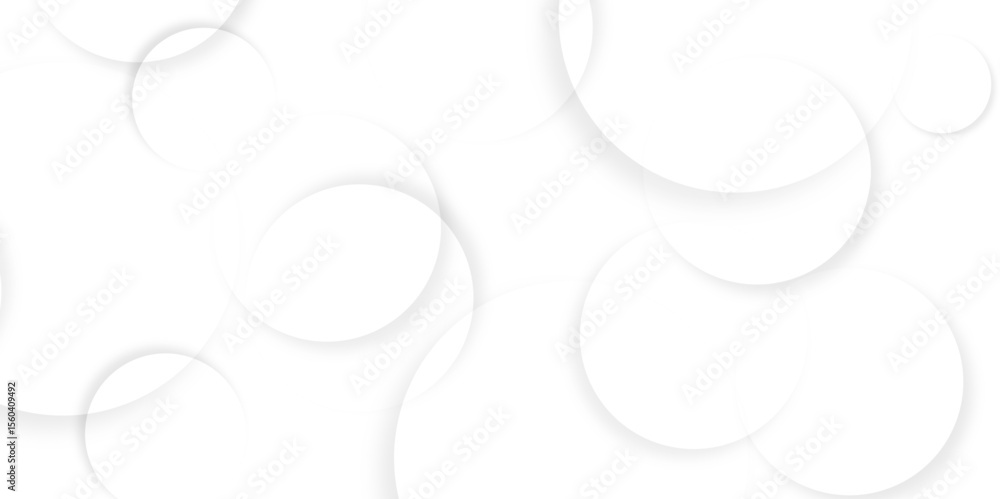 Poster Abstract background with circle white abstract geometric background with soft light white paper circles in design .Gray abstract. Modern design background for report and project presentation template.