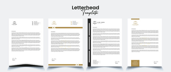 Law firm, legal consultancy firm small business, Letterhead Template clean modern design, vector high quality printable letterhead collection