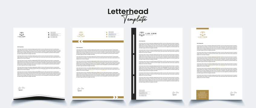 Law firm, legal consultancy firm small business, Letterhead Template clean modern design, vector high quality printable letterhead collection