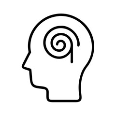 Abstract human head outline with spiral design inside  