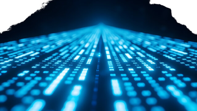 Glowing Blue Digital Grid isolated on a transparent background