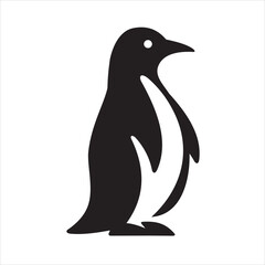 Penguin Logo Design Cute Arctic Animal Icon in Minimalist Style