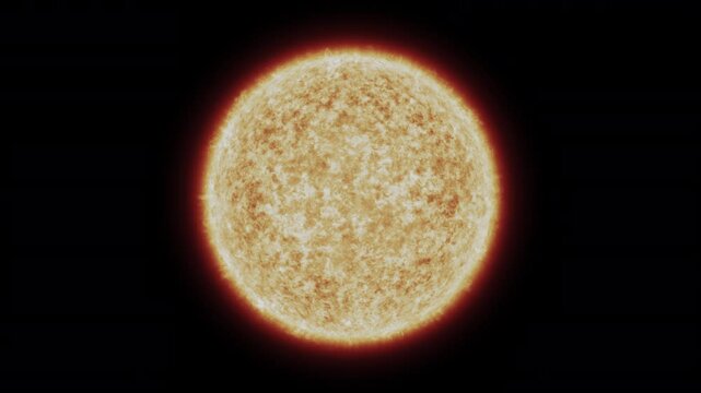 High detail animation of the sun with glowing plasma surface and realistic solar texture. Great for use in science videos, space related visuals, cinematic openings, and educational content. Designed 