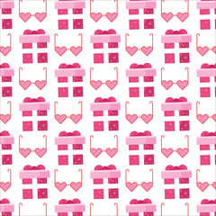 Pink Presents and Heart Glasses Pattern
