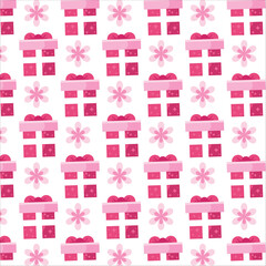 Pink Presents and Heart Glasses Pattern