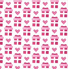 Pink Presents and Heart Glasses Pattern