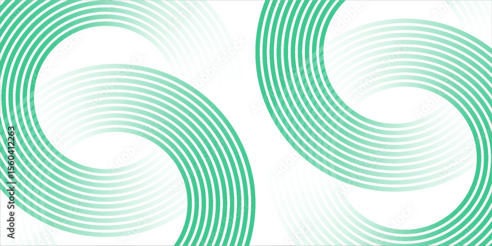 Poster green white abstract background overlap layer on bright space with circles effect decoration. modern