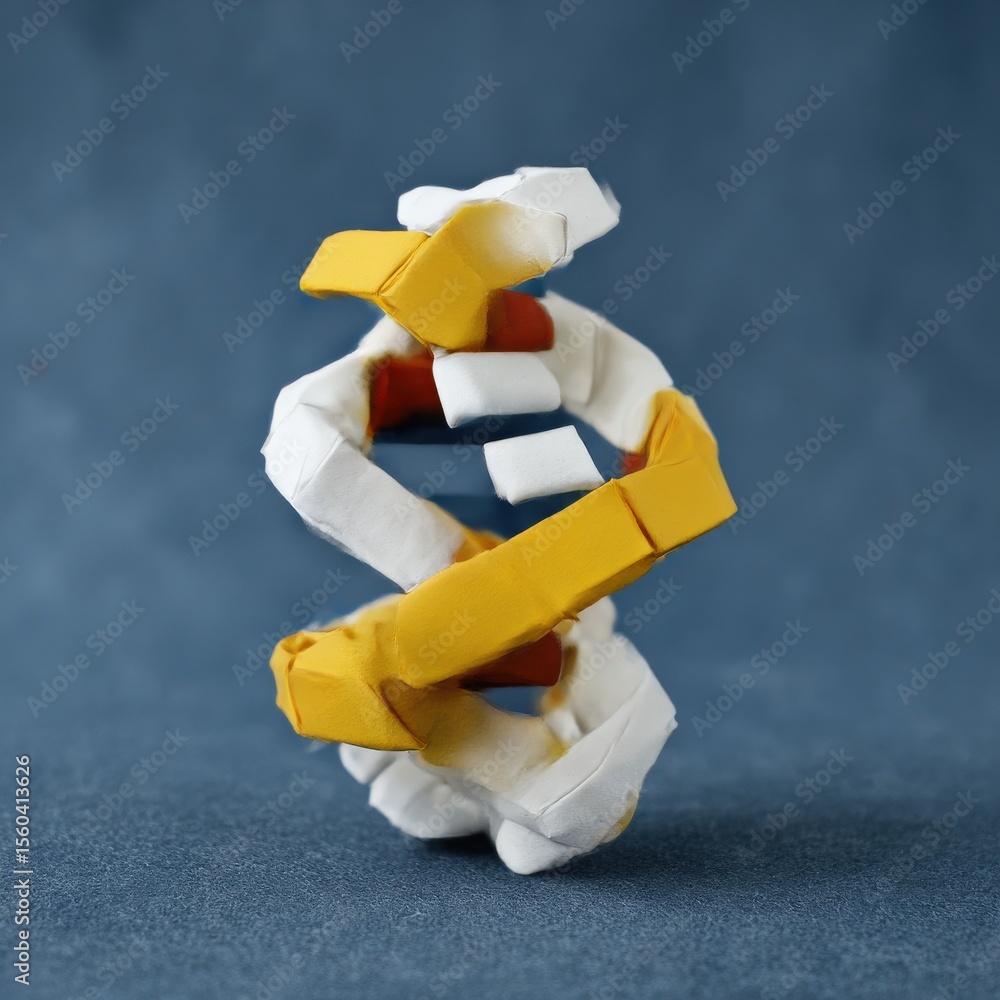 Poster material science nanomaterials concept. abstract sculpture with vibrant colors on a textured backgro