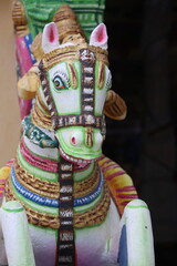 Native tamilnadu temple, horse statue, Ayyanar temple, ramanathapuram, rameshwaram, madurai tamilnadu, India, asia 