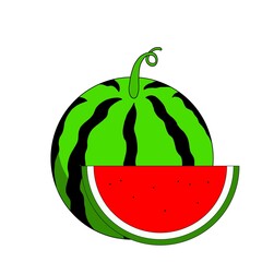 スイカ(１玉とカット)