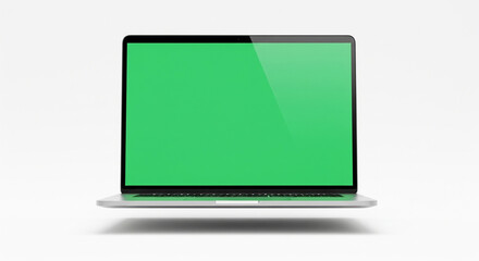 Laptop Mockups with Green Screens – Office Backgrounds Blurred, No People – UI/UX Design Presentation, Product Display, and Branding Showcase Ready