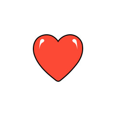 red heart isolated on white background 2d