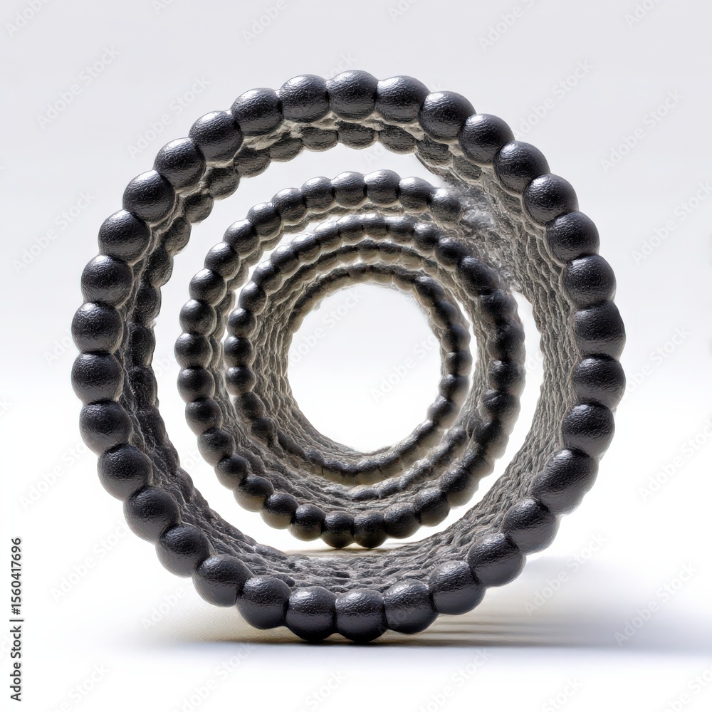 Aufkleber material science nanomaterials concept. abstract sculpture made of interconnected circular shapes.