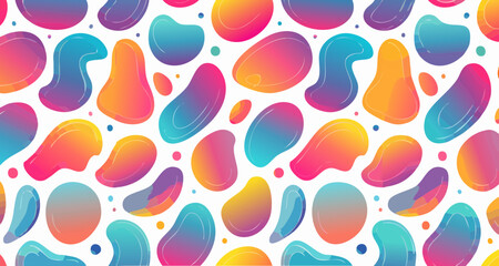  inspired abstract seamless pattern, flowing liquid blobs and bright neon colors, smooth.
