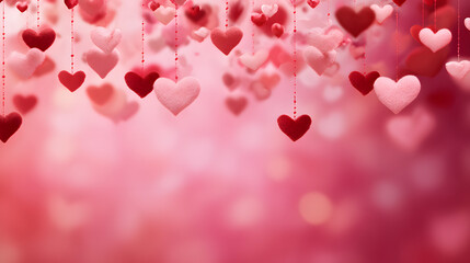 Romantic Valentine's Day Background with Soft Hearts and Space for Love Messages captures the warmth and tenderness of love. Delicate heart shapes float gently across a soft, dreamy backdrop in shades