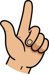 Hand gesture pointing up with index finger vector illustration simple style