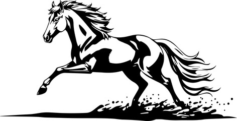 Running horse vector illustration