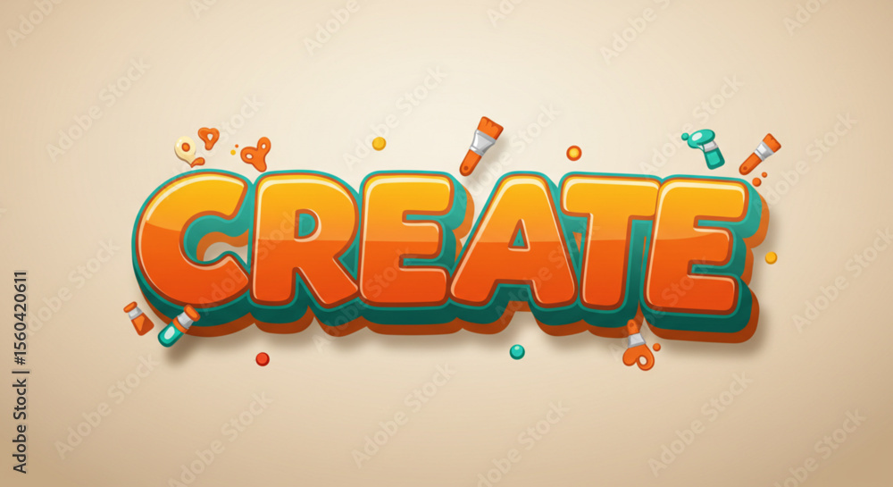 Poster create unleash your artistic potential with vibrant 3d text effects
