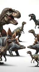 Naklejka premium An isolated 3D rendering of a Tyrannosaurus Rex dinosaur skeleton, a prehistoric extinct creature