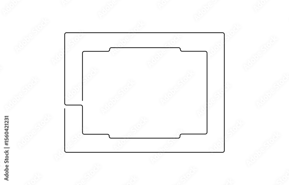 Poster continuous line drawing of wall frame. one line of picture frame. frame continuous, frame continuous
