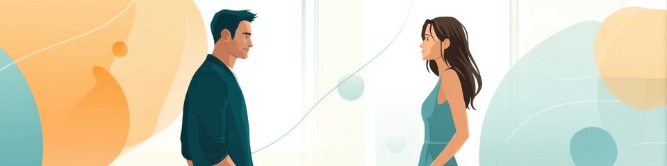 Fototapeta premium Strategies to reconnect in relationships with illustrated steps for regaining attention and communication