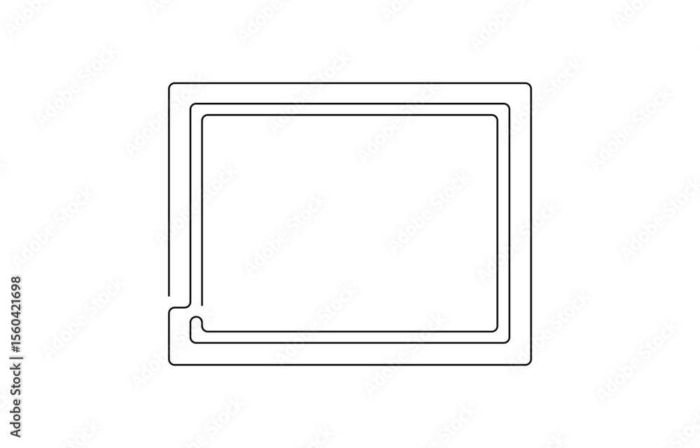 Aufkleber continuous line drawing of wall frame. one line of picture frame. frame continuous, frame continuous
