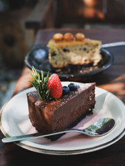 chocolate cake with strawberries