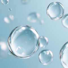 Bubbles on blue background.