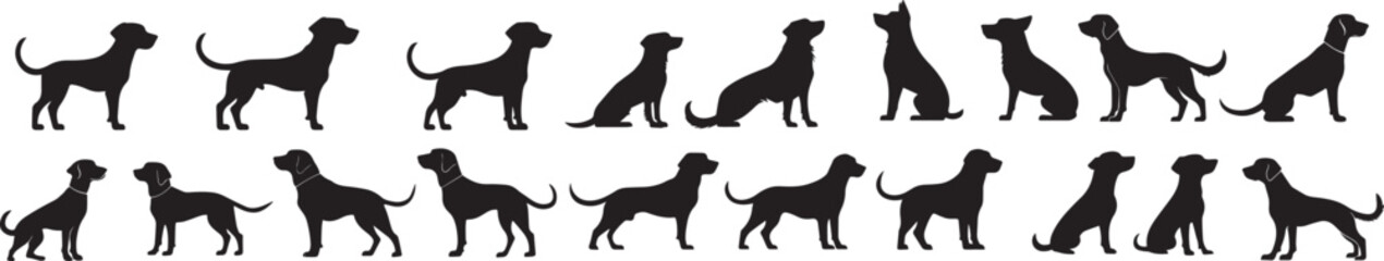 Collection of Canine Silhouettes Perfect for Design Projects
