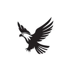 Bird vector silhouette, black color isolated on white background. Vector illustration