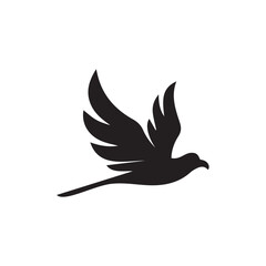 Bird vector silhouette, black color isolated on white background. Vector illustration