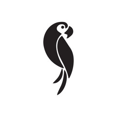 Naklejka premium Bird vector silhouette, black color isolated on white background. Vector illustration