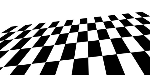 Obraz premium 3D perspective checkerboard black and white pattern