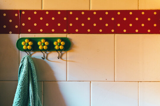 Details of an old retro bathroom