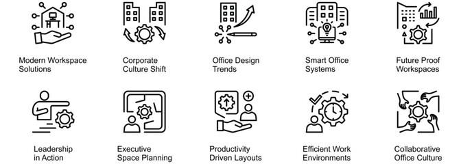 Naklejka premium Corporate Office banner web icon vector illustration