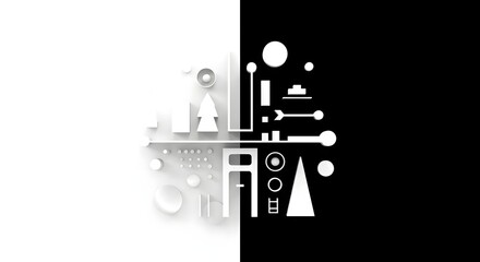 white and black 4K 9D wallpaper
