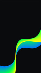 Futuristic fluid gradient. Wave colorful background. Fluid shape black on back.