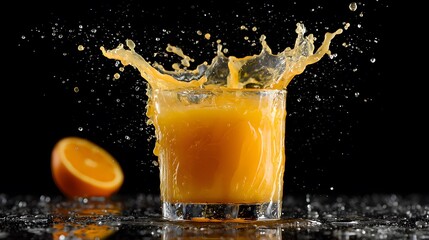 Splashing orange juice