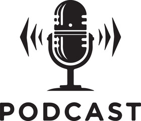 Podcast Microphone Icon Broadcasting Audio Content