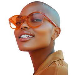 portrait of a young woman on transparent png background