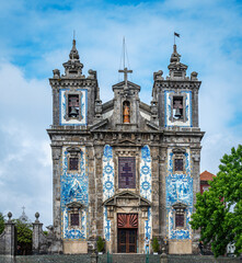 Santo Ildefonso church, with 'azulejos tiles from Jorge Cola&ccedil;o in Porto Portugal.