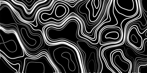 Abstract design with black and white abstract papercut and multi-layer cutout geometric pattern on vector Topographic canyon geometric map relief texture with curved layers beautiful design.	
