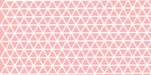  Minimalistic grid pattern. Great for eco branding, header, packaging, web design, business card, Pink, white halftone triangles pattern. Abstract geometric gradient background. Vector illustration.