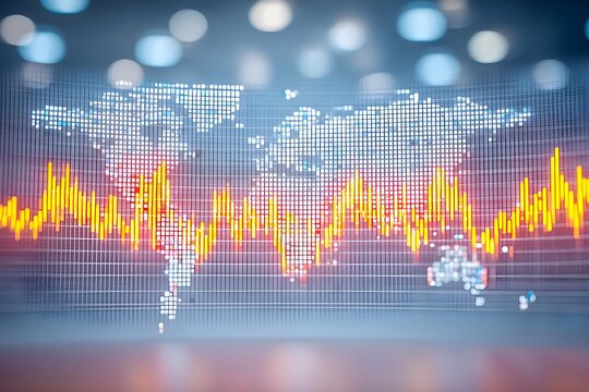 Global data visualization with heartbeat graph overlay