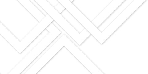 White abstract geometric background with white paper sheets soars as abstract spaces with rectangles, parallel stripes, perspective, shadows in simple strict modern material in triangle and square.	

