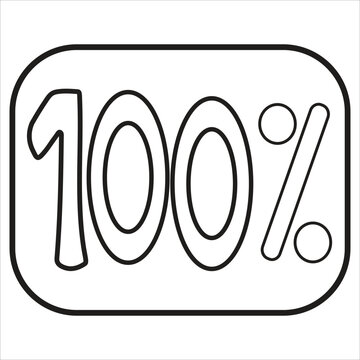 100 Percent in square box Icon