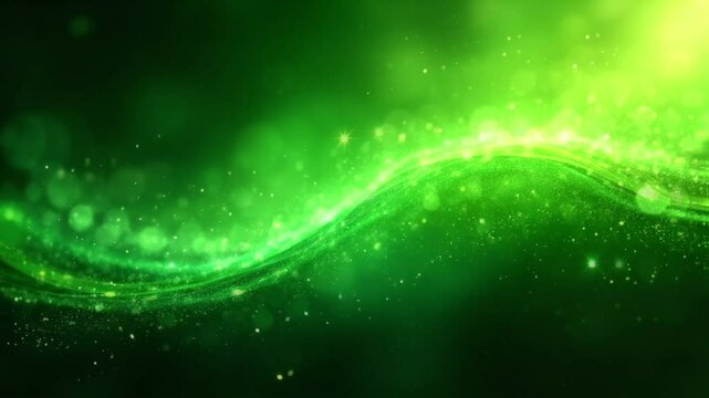 Emerald Flow: An abstract, vibrant display of emerald green swirls and particles. It evokes a sense of dynamic energy, perfect for designs.