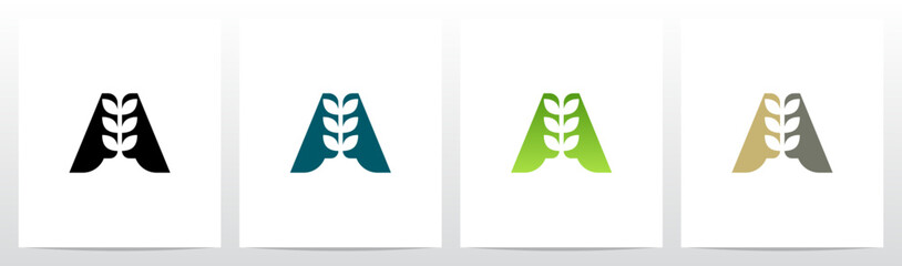 Sprout Plant In The Middle Of Letter Initial Logo Design A