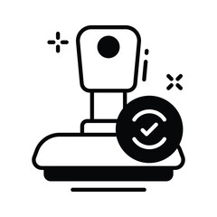 Fototapeta premium A modern glyph icon of office stamp tool